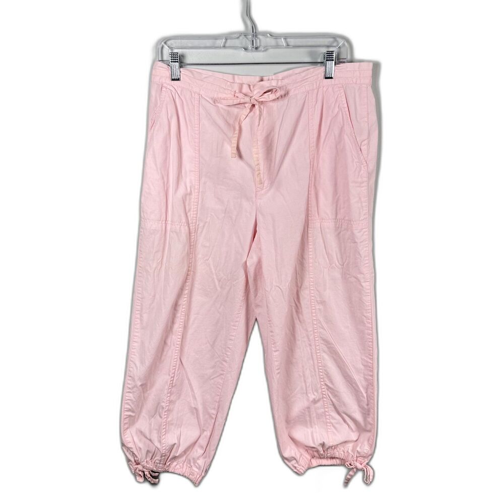 Womens Barrel Pants Balloon Cropped Utility Pastel Powder Pink Size 14 Festival
